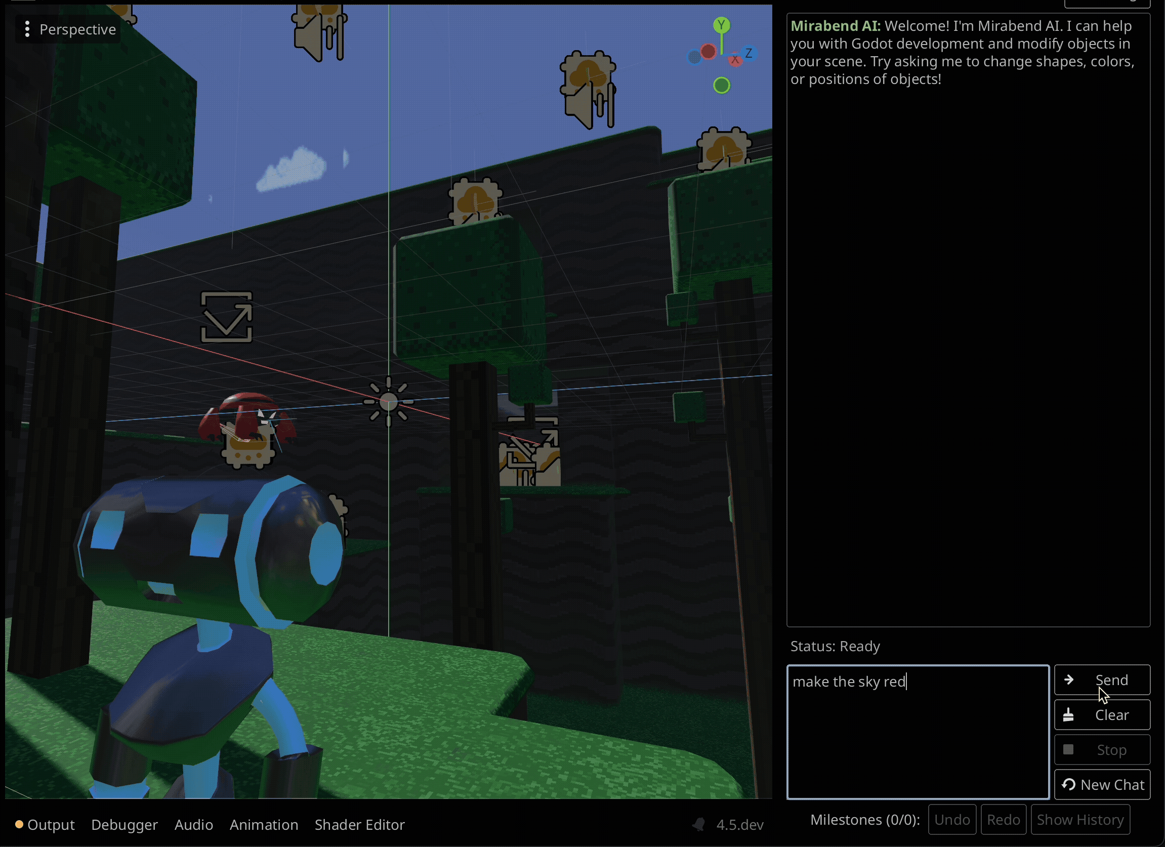 Mirabend AI Demo - Natural Language to Godot Scene